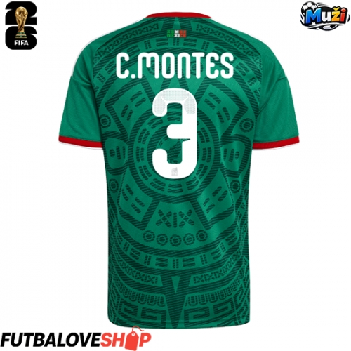 Dres Mexiko Cesar Montes #3 Domáci MS 2026 Krátky Rukáv